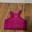 Lululemon  Magenta Purple Ribbed Nulu High-Neck Yoga Bra Size 4 US $68 Photo 3