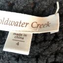 Coldwater Creek Boho Crochet Festival Vest Size 4 Cropped Hippie Black Chunky Knit Hipster 34" Photo 4