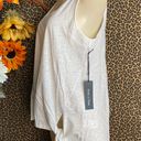 Doe & Rae ✅3/$30✅NWT  Light Grey Side Embroidered Front Tie Cotton Tank Top SM Photo 3