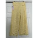 Rachel Parcell  Yellow Clover Lace Wide Leg Crop Trousers Pants Womens Size 6 Photo 1