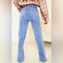 Pretty Little Thing  Ripped Waistband High Waist Split Hem Jeans, Size 2 Tall, NWOT Photo 2