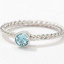 Krass&co Touchstone Crystal Swarovski  silver with aquamarine ring - size 5 - NEW Photo 0