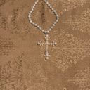 Boutique Beautiful Faux Pearl & Gold Cross Necklace Photo 5