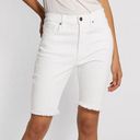 Bermuda Emanuel Ungaru denim white  shorts with pockets raw hem womens Size 10/44 Photo 0