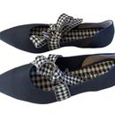 Rothy's Rothy’s charcoal blu gingham black& white bow detail pointed flats 9.5 gorgeous Photo 1