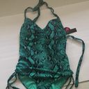 No Boundaries NWT  exotic snakeskin print cheeky one piece swimsuit, size large Photo 6