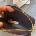 Coach  Khaki Signature Canvas Deep Berry Zip Card Case Photo 2