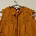 Knox Rose  Women's Size Small Sleeveless Blouse Mustard Yellow Cutout Detailing Photo 1