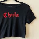 Fifth Sun Red Chula Graphic Black Crop T-Shirt Photo 4