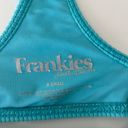 Frankie’s Bikinis Top Blue Ribbed Cut Out Photo 2