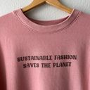 Sustainable Fashion Saves The Planet Pink Crewneck Size L Photo 2