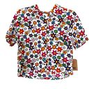 Vans  Daisy Stacked Colorful Retro Short Sleeve Button Down Top Size Small Photo 0