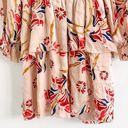 Joie  Nour Floral Ruffle V Neck Long Sleeves Pink Silk Mini Dress Size XS Photo 4