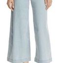 Alice + Olivia  Johnny Front Patch Pocket Cropped Wide-Leg Jeans Bleached Indigo Photo 0