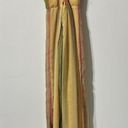 Beach Club Lulu’s Yellow  Striped Wide Leg Jumpsuit Size Small Photo 3