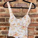 Leith  Cream Floral Sleeveless Knot Bust Tank Top Women's Size XL Photo 3