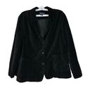 Denim & Co . Women's Black Velvety Blazer Jacket Size 1X Photo 0