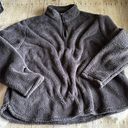 Aerie Charcoal Gray 1/4 Zip Teddy Pullover NWT Photo 0