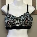 Torrid  Curve Black Pastel Design Keyhole Pullover Adjustable Sports Bra- Size 1 Photo 0