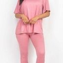 Solid Top And Bottom Set Pink Size L Photo 0