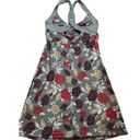 Patagonia  Morning Glory Gray Floral Print Strappy Cross Back Shelf Bra Dress S Photo 3