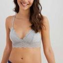 Aerie  Bralette Eyelash Lace Longline Bra Padded Racerback NWOT Size Large Photo 1