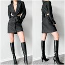 Finders Keepers Gray Cutout VNeck Long Sleeve Pleated Blazer Mini Dress Size S Photo 2