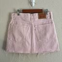 Levi’s  Womens Light Baby Pink Denim Jean Raw Hem Mini Skirt Barbie White Tab 27 Photo 2