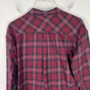 Thread and Supply NWT  Relaxed Plaid Flannel Buttondown Shirt Wine Size XS NEW Photo 7