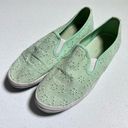 American Eagle  7W Mint Green Eyelet Canvas Slip-On Shoes Photo 0