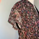 Anthropologie  purple pink multicolor floral boho bohemian peplum ruffle top Photo 3