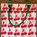 Target Luella for  Red Cherry Canvas Green Tote Bag Purse Photo 0