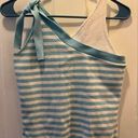 Vintage 2000s Blue & White Stripe Tie Tank with two Photo 0