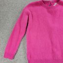 ee:some  Womens Back Tie Sweater Medium Pink Eyelash Faux Fur Ribbed Trim NEW Photo 8