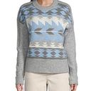 a.n.a Aztec Print Multicolor Gray Crew Neck Pullover Sweater Oversized Medium NWT Photo 0