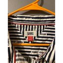 Tommy Hilfiger  Navy/White Long Sleeve Crop Button Up Blouse Size XL Photo 5