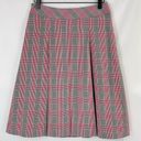 Brooks Brothers Plaid Pleated A-Line Knee Length Skirt Black White Red Size 4 Photo 7