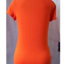 The Loft "" ORANGE LACE FRONT LINED SHORT SLEEVES SCOOP NECK T-SHIRT TOP SIZE: S NWT Photo 2