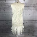 Leslie Fay Vintage 80's  sleeveless lace cream dress with ruffles size 10 Photo 7