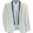 Torrid  Open Front Blazer Cream Black Size 2X Faux Leather Trim Pockets Plus Size Photo 0