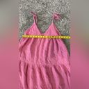 ZARA Cotton Candy Pink Tiered Maxi Dress Size XS Oversized Ties at Shoulder Photo 9