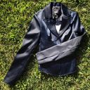 ZARA NWT  LIMITED EDITION Navy Blue Satin Blazer Photo 4