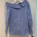 DKNY  | Cold shoulder stripe button down top Photo 7