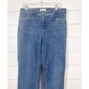 J.Jill  Women's Smooth Fit Whiskered Cotton Blended Straight Leg Jeans Blue 12 Photo 1