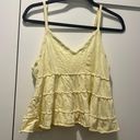 American Eagle Yellow Tiered V Neck Tank Top Size Medium Photo 0