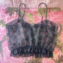 coquette y2k black lace mesh cami crop top Photo 1