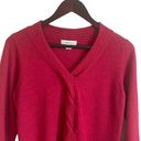 Coldwater Creek  Women Sweater V-Neck Wool Blend Long Sleeve Knit Pullover L Red Photo 11