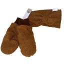 BP NWT  Nordstrom Women’s Gloves and Mitten Set Brown Fuzzy Teddy One Size ~ ~ Photo 0