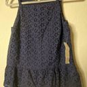 Maison Jules NWT  Eyelet Camisole Peplum Top - Sz‎ XS - Blue Crochet Elegance Photo 4