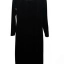 Alex Evenings  Black Velvet Off Shoulder Faux Fur Lined Neckline Midi Dress - siz Photo 0